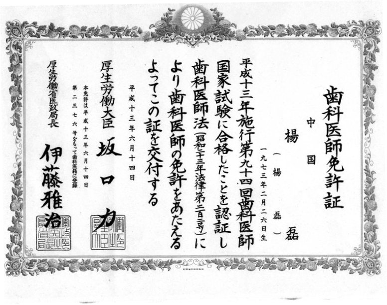 Japanese medical license